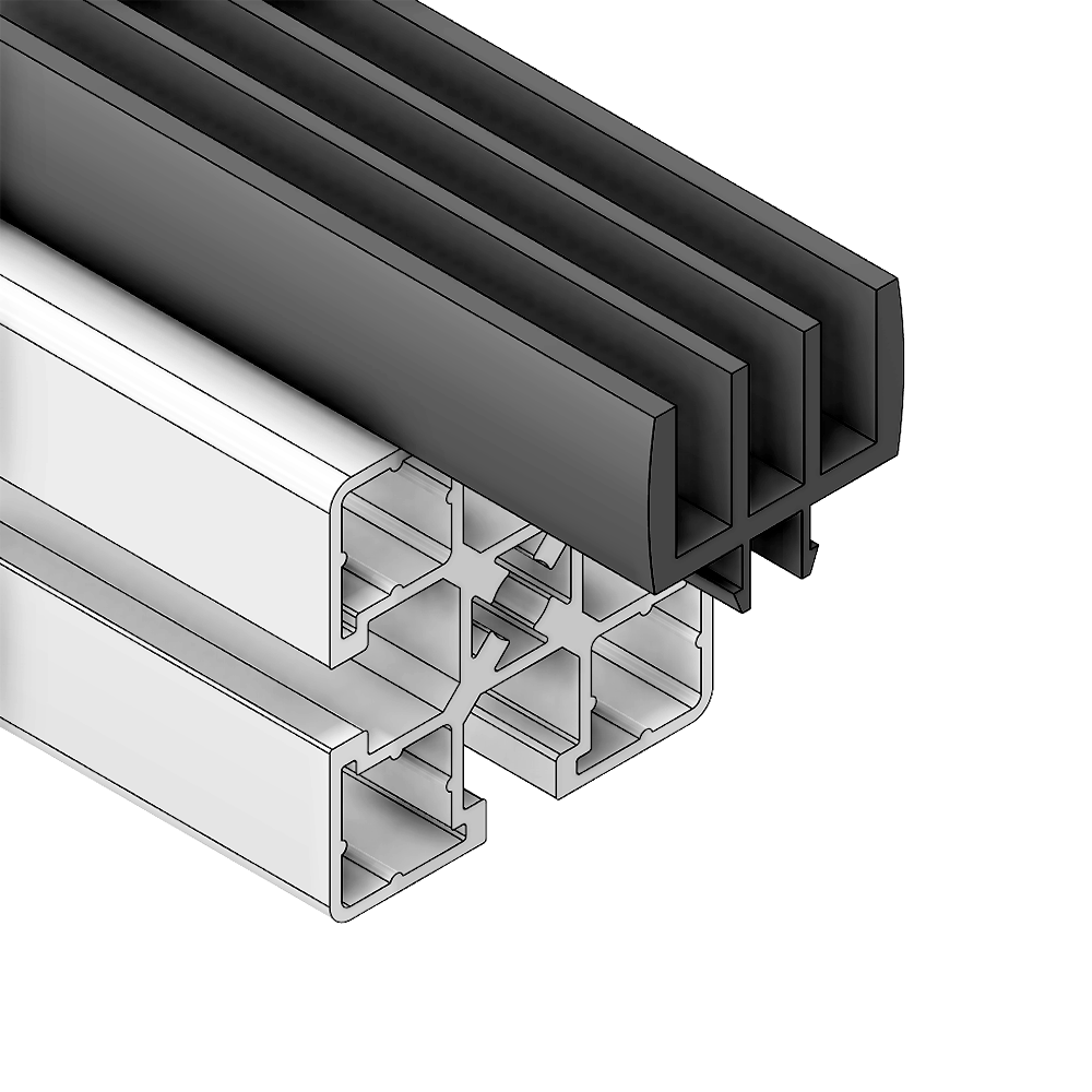 61-270-0 MODULAR SOLUTIONS DOOR PART<br>3 CHANNEL GUIDE PROFILE GRAY, 2M